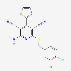 2-amino-6-[(3,4-dichlorobenzyl)thio]-4-(2-thienyl)pyridine-3,5-dicarbonitrile