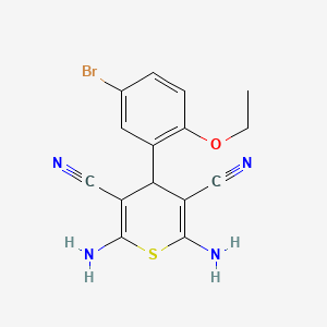 molecular formula C15H13BrN4OS B3438107 2,6-diamino-4-(5-bromo-2-ethoxyphenyl)-4H-thiopyran-3,5-dicarbonitrile 