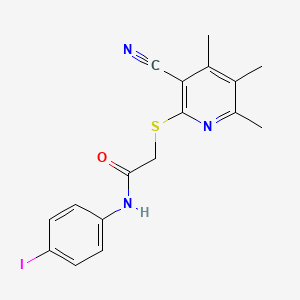 molecular formula C17H16IN3OS B3438117 2-[(3-cyano-4,5,6-trimethylpyridin-2-yl)thio]-N-(4-iodophenyl)acetamide 