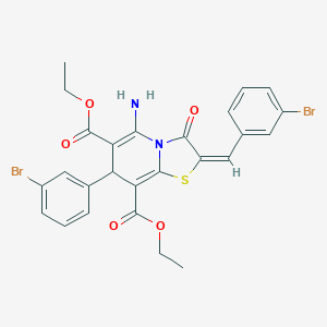 molecular formula C26H22Br2N2O5S B343812 diethyl 5-amino-2-(3-bromobenzylidene)-7-(3-bromophenyl)-3-oxo-2,3-dihydro-7H-[1,3]thiazolo[3,2-a]pyridine-6,8-dicarboxylate 