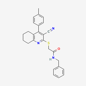 N-benzyl-2-{[3-cyano-4-(4-methylphenyl)-5,6,7,8-tetrahydroquinolin-2-yl]thio}acetamide