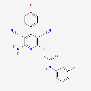 2-{[6-amino-3,5-dicyano-4-(4-fluorophenyl)-2-pyridinyl]thio}-N-(3-methylphenyl)acetamide