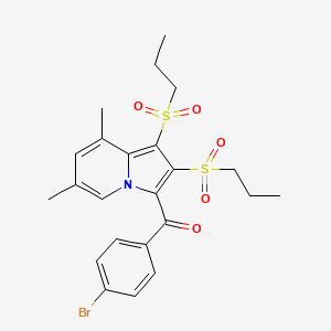 molecular formula C23H26BrNO5S2 B3438138 (4-bromophenyl)[6,8-dimethyl-1,2-bis(propylsulfonyl)-3-indolizinyl]methanone 
