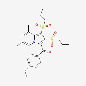 molecular formula C25H31NO5S2 B3438145 [6,8-dimethyl-1,2-bis(propylsulfonyl)-3-indolizinyl](4-ethylphenyl)methanone 