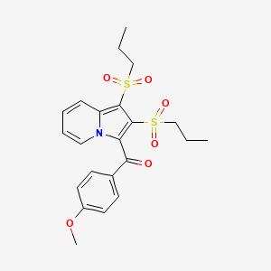 molecular formula C22H25NO6S2 B3438151 [1,2-bis(propylsulfonyl)-3-indolizinyl](4-methoxyphenyl)methanone 