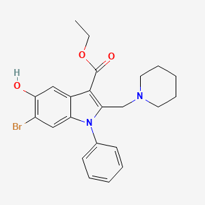 molecular formula C23H25BrN2O3 B3438163 ethyl 6-bromo-5-hydroxy-1-phenyl-2-(1-piperidinylmethyl)-1H-indole-3-carboxylate 