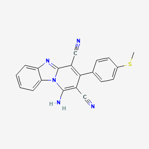 1-amino-3-[4-(methylthio)phenyl]pyrido[1,2-a]benzimidazole-2,4-dicarbonitrile