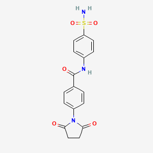 molecular formula C17H15N3O5S B3438186 N-[4-(aminosulfonyl)phenyl]-4-(2,5-dioxo-1-pyrrolidinyl)benzamide 