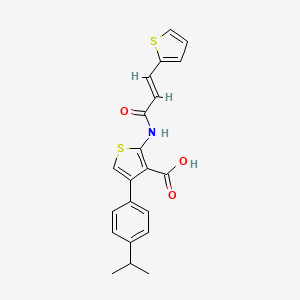 molecular formula C21H19NO3S2 B3438200 4-(4-isopropylphenyl)-2-{[3-(2-thienyl)acryloyl]amino}-3-thiophenecarboxylic acid 