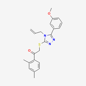 molecular formula C22H23N3O2S B3438222 2-{[4-allyl-5-(3-methoxyphenyl)-4H-1,2,4-triazol-3-yl]thio}-1-(2,4-dimethylphenyl)ethanone 