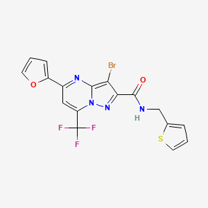 molecular formula C17H10BrF3N4O2S B3438231 3-bromo-5-(2-furyl)-N-(2-thienylmethyl)-7-(trifluoromethyl)pyrazolo[1,5-a]pyrimidine-2-carboxamide 