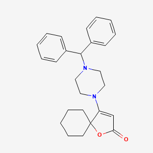 molecular formula C26H30N2O2 B3438257 4-[4-(diphenylmethyl)-1-piperazinyl]-1-oxaspiro[4.5]dec-3-en-2-one 
