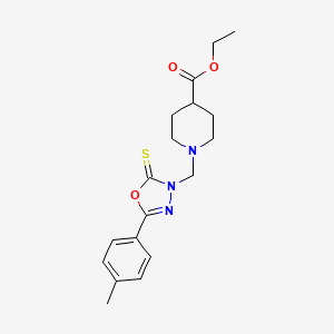 ethyl 1-{[5-(4-methylphenyl)-2-thioxo-1,3,4-oxadiazol-3(2H)-yl]methyl}-4-piperidinecarboxylate