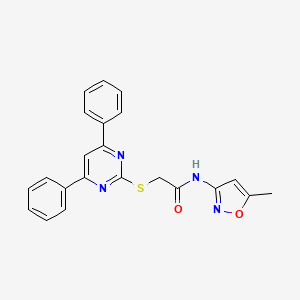 molecular formula C22H18N4O2S B3438278 2-[(4,6-diphenyl-2-pyrimidinyl)thio]-N-(5-methyl-3-isoxazolyl)acetamide 