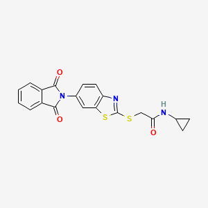 molecular formula C20H15N3O3S2 B3438285 N-cyclopropyl-2-{[6-(1,3-dioxo-1,3-dihydro-2H-isoindol-2-yl)-1,3-benzothiazol-2-yl]thio}acetamide 
