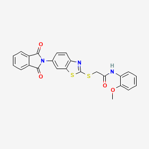 molecular formula C24H17N3O4S2 B3438289 2-{[6-(1,3-dioxo-1,3-dihydro-2H-isoindol-2-yl)-1,3-benzothiazol-2-yl]thio}-N-(2-methoxyphenyl)acetamide 