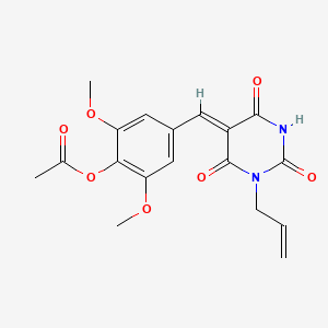 molecular formula C18H18N2O7 B3438313 4-[(1-allyl-2,4,6-trioxotetrahydro-5(2H)-pyrimidinylidene)methyl]-2,6-dimethoxyphenyl acetate 