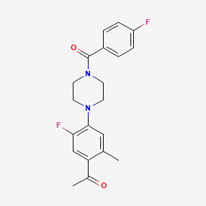 molecular formula C20H20F2N2O2 B3438330 1-{5-fluoro-4-[4-(4-fluorobenzoyl)-1-piperazinyl]-2-methylphenyl}ethanone 