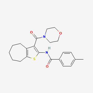 molecular formula C22H26N2O3S B3438340 4-methyl-N-[3-(4-morpholinylcarbonyl)-5,6,7,8-tetrahydro-4H-cyclohepta[b]thien-2-yl]benzamide 