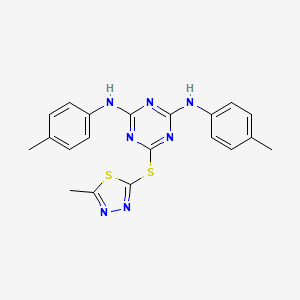 N,N'-bis(4-methylphenyl)-6-[(5-methyl-1,3,4-thiadiazol-2-yl)thio]-1,3,5-triazine-2,4-diamine