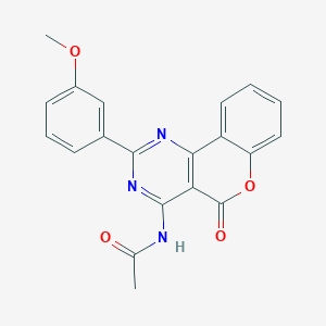 molecular formula C20H15N3O4 B3438354 N-[2-(3-methoxyphenyl)-5-oxo-5H-chromeno[4,3-d]pyrimidin-4-yl]acetamide 