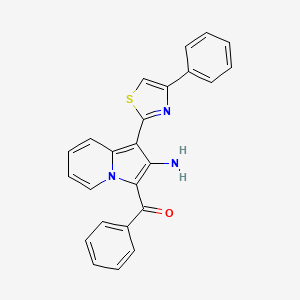 molecular formula C24H17N3OS B3438361 [2-amino-1-(4-phenyl-1,3-thiazol-2-yl)-3-indolizinyl](phenyl)methanone 