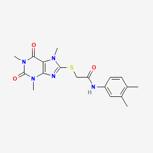 N-(3,4-dimethylphenyl)-2-[(1,3,7-trimethyl-2,6-dioxo-2,3,6,7-tetrahydro-1H-purin-8-yl)thio]acetamide