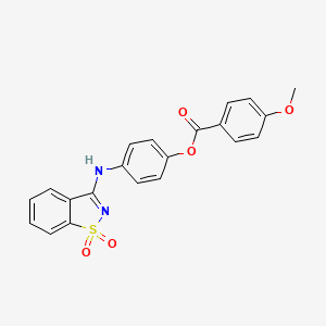 4-[(1,1-dioxido-1,2-benzisothiazol-3-yl)amino]phenyl 4-methoxybenzoate