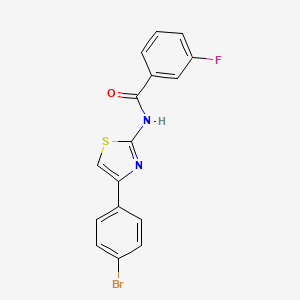 molecular formula C16H10BrFN2OS B3438395 N-[4-(4-bromophenyl)-1,3-thiazol-2-yl]-3-fluorobenzamide 