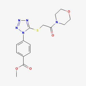 molecular formula C15H17N5O4S B3438413 methyl 4-(5-{[2-(4-morpholinyl)-2-oxoethyl]thio}-1H-tetrazol-1-yl)benzoate 