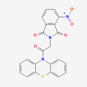 molecular formula C22H13N3O5S B3438419 4-nitro-2-[2-oxo-2-(10H-phenothiazin-10-yl)ethyl]-1H-isoindole-1,3(2H)-dione 