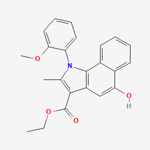 molecular formula C23H21NO4 B3438426 ethyl 5-hydroxy-1-(2-methoxyphenyl)-2-methyl-1H-benzo[g]indole-3-carboxylate 