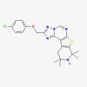 molecular formula C21H22ClN5OS B3438445 2-[(4-chlorophenoxy)methyl]-8,8,10,10-tetramethyl-8,9,10,11-tetrahydropyrido[4',3':4,5]thieno[3,2-e][1,2,4]triazolo[1,5-c]pyrimidine 