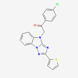 molecular formula C20H13ClN4OS B3438456 1-(4-chlorophenyl)-2-[2-(2-thienyl)-4H-[1,2,4]triazolo[1,5-a]benzimidazol-4-yl]ethanone 