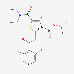 molecular formula C21H24F2N2O4S B3438468 isopropyl 5-[(diethylamino)carbonyl]-2-[(2,6-difluorobenzoyl)amino]-4-methyl-3-thiophenecarboxylate 