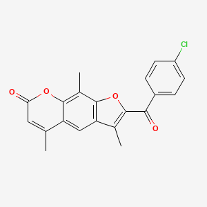 molecular formula C21H15ClO4 B3438495 2-(4-chlorobenzoyl)-3,5,9-trimethyl-7H-furo[3,2-g]chromen-7-one 