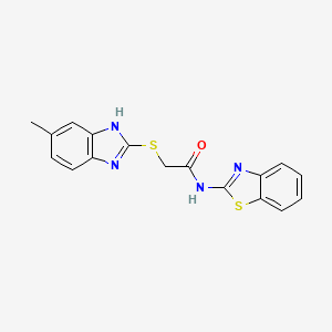 molecular formula C17H14N4OS2 B3438502 N-1,3-benzothiazol-2-yl-2-[(5-methyl-1H-benzimidazol-2-yl)thio]acetamide 