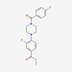 molecular formula C20H20F2N2O2 B3438504 1-{3-fluoro-4-[4-(4-fluorobenzoyl)-1-piperazinyl]phenyl}-1-propanone CAS No. 5932-94-5