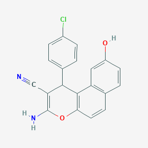 molecular formula C20H13ClN2O2 B343851 3-amino-1-(4-chlorophenyl)-9-hydroxy-1H-benzo[f]chromene-2-carbonitrile 