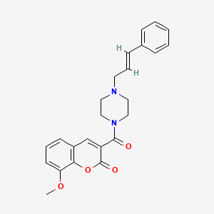 molecular formula C24H24N2O4 B3438520 8-methoxy-3-{[4-(3-phenyl-2-propen-1-yl)-1-piperazinyl]carbonyl}-2H-chromen-2-one 