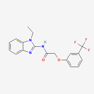 molecular formula C18H16F3N3O2 B3438527 N-(1-ethyl-1H-benzimidazol-2-yl)-2-[3-(trifluoromethyl)phenoxy]acetamide 