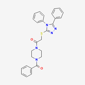 1-benzoyl-4-{[(4,5-diphenyl-4H-1,2,4-triazol-3-yl)thio]acetyl}piperazine