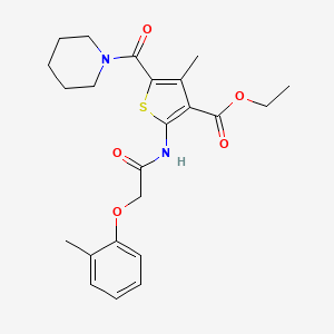 ethyl 4-methyl-2-{[(2-methylphenoxy)acetyl]amino}-5-(1-piperidinylcarbonyl)-3-thiophenecarboxylate