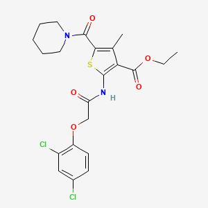 molecular formula C22H24Cl2N2O5S B3438564 ethyl 2-{[(2,4-dichlorophenoxy)acetyl]amino}-4-methyl-5-(1-piperidinylcarbonyl)-3-thiophenecarboxylate 