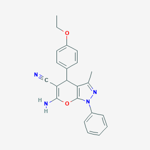 molecular formula C22H20N4O2 B343858 6-Amino-4-(4-ethoxyphenyl)-3-methyl-1-phenyl-1,4-dihydropyrano[2,3-c]pyrazole-5-carbonitrile 