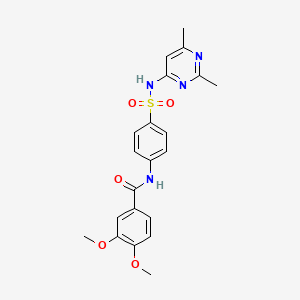 molecular formula C21H22N4O5S B3438580 N-(4-{[(2,6-dimethyl-4-pyrimidinyl)amino]sulfonyl}phenyl)-3,4-dimethoxybenzamide 