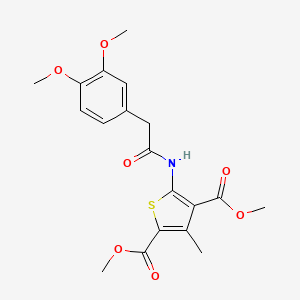 molecular formula C19H21NO7S B3438585 dimethyl 5-{[(3,4-dimethoxyphenyl)acetyl]amino}-3-methyl-2,4-thiophenedicarboxylate 