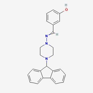 3-({[4-(9H-fluoren-9-yl)-1-piperazinyl]imino}methyl)phenol