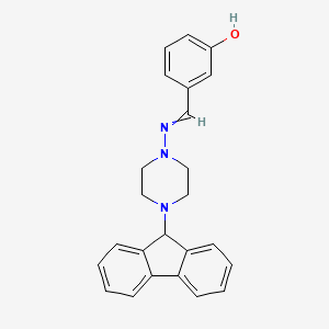 molecular formula C24H23N3O B3438588 3-({[4-(9H-fluoren-9-yl)-1-piperazinyl]imino}methyl)phenol 