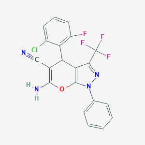 6-Amino-4-(2-chloro-6-fluorophenyl)-1-phenyl-3-(trifluoromethyl)-1,4-dihydropyrano[2,3-c]pyrazole-5-carbonitrile